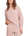 Barefoot Dreams Luxeblend Waffle Knit Pullover In Pink
