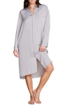 Barefoot Dreams Womens Satin Sleepwear Nightshirt In Dove Gray
