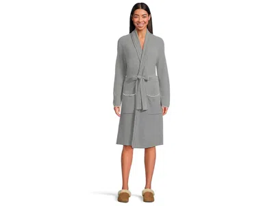 Barefoot Dreams Scallop Ribbed Robe In Gray