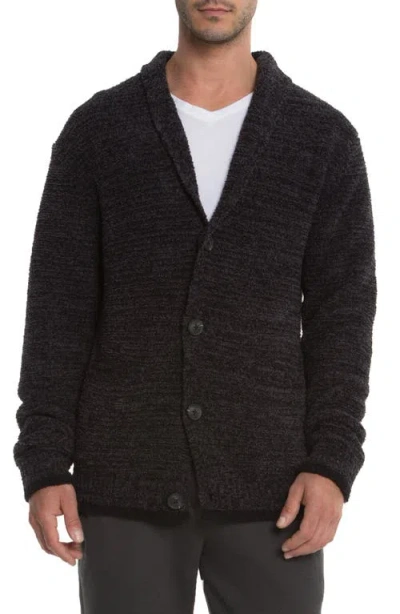 Barefoot Dreams Shawl Collar Cardigan In Carbon/ Black