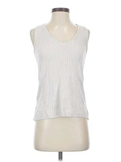 Pre-owned Barefoot Dreams Sleeveless Top Silver Scoop Neck Tops