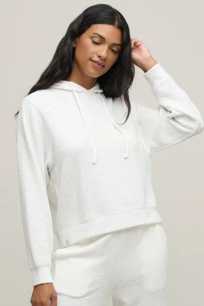 Barefoot Dreams Slub Double Knit Seamed Hoodie In Pearl