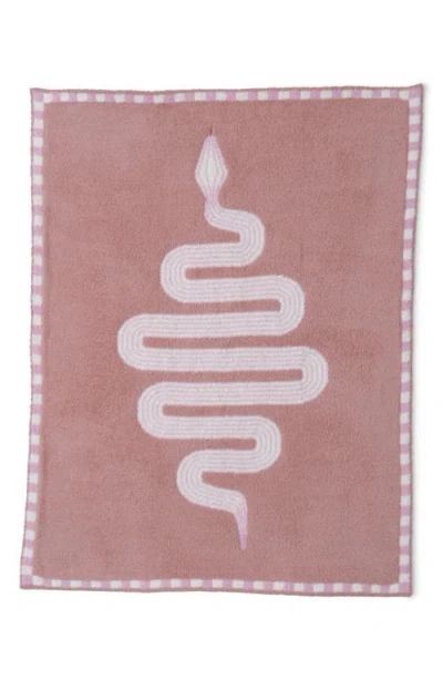 Barefoot Dreams Babies'  Snake Jacquard Cozychic® Stroller Blanket In Dusty Coral Multi