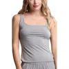 Barefoot Dreams Square Neck Jersey Tank In Gray