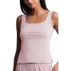 Barefoot Dreams Square Neck Jersey Tank In Pink