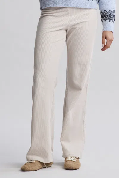 Barefoot Dreams Stretch Cord Wide Leg Pant In Stone