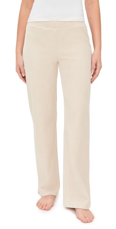 Barefoot Dreams Stretch Corduroy Wide Leg Pants Stone In Neutral
