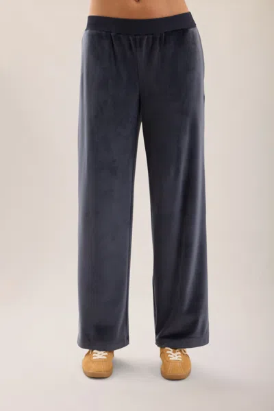 Barefoot Dreams Stretch Velvet Wide Leg Pant In Blue