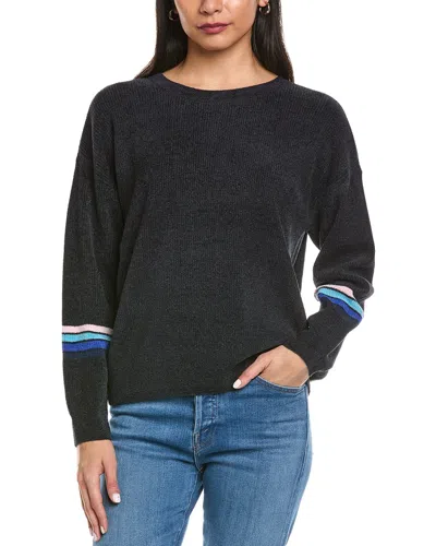 Barefoot Dreams Stripe Sweater In Black