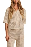 Barefoot Dreams Sun Bleached Cotton Pajama Shirt In Stone