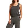 Barefoot Dreams Sun Bleached Mesh Tank In Faded Black
