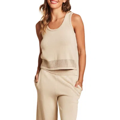 Barefoot Dreams Sun Bleached Mesh Tank In Stone
