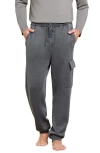 Barefoot Dreams Sunbleached Cotton Cargo Joggers In Faded Black