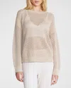 Barefoot Dreams Sunbleached Open-stitch Cotton Pullover In Neutral