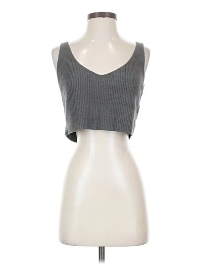 Pre-owned Barefoot Dreams Tank Top Gray Strapless Neckline Tops