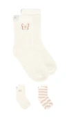 Barefoot Dreams Toddler Butterfly Sock Set In Ivory