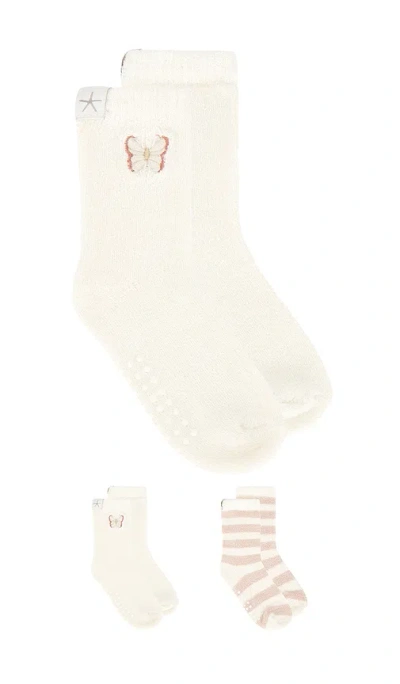 Barefoot Dreams Toddler Butterfly Sock Set In Neutral