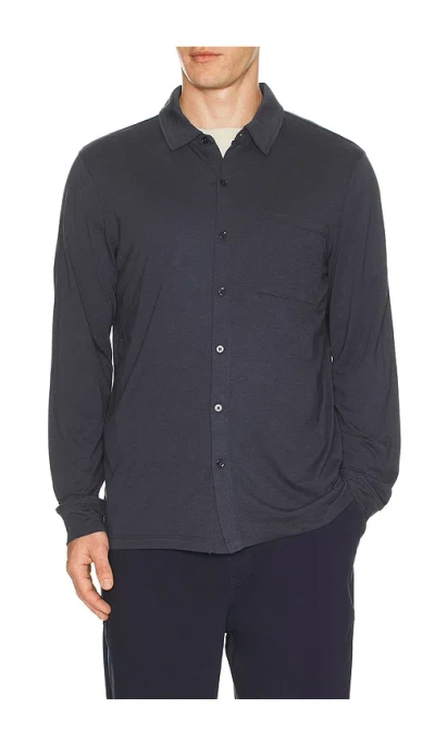 Barefoot Dreams Triblend Button Down Shirt In Purple
