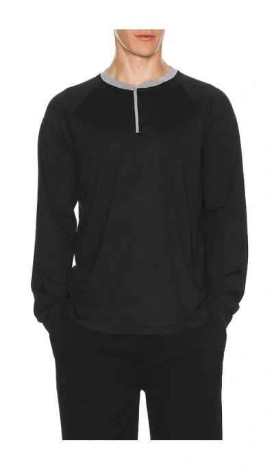 Barefoot Dreams Triblend Henley In Black