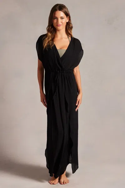 Barefoot Dreams Tulip Hem Maxi Dress In Black Sea
