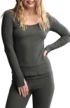 Barefoot Dreams Ultra Lite® Rib Long Sleeve T-shirt In Gray