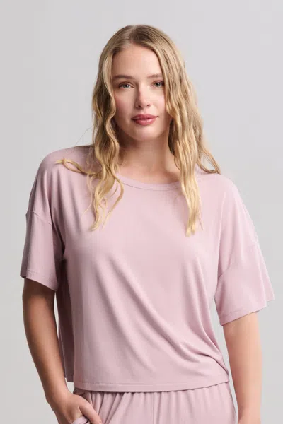 Barefoot Dreams Ultra Soft Jersey Short Sleeve Boxy Tee In Pink