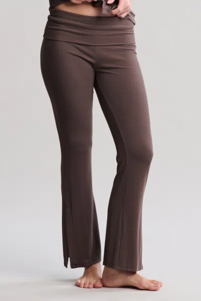 Barefoot Dreams Ultra Soft Rib Fold Over Pant In Java