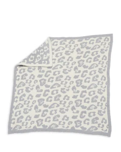 Barefoot Dreams Unisex Cozychic Leopard Blanket In Ocean/cream