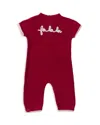 Barefoot Dreams Unisex Cozychic Lite Baby Fa La La Coverall - Baby In Red