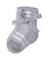 Barefoot Dreams Unisex Cozychic Lite Baby Plaid Sock Set In Gray