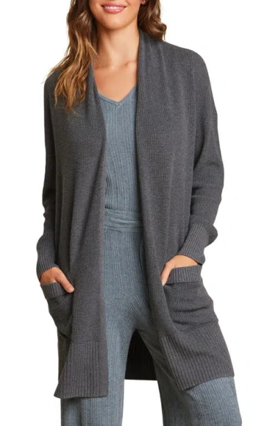 Barefoot Dreams Waffle Knit Lounge Cardigan In Anchor