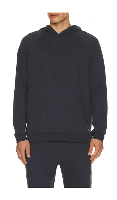 Barefoot Dreams Waffle Thermal Hoodie In Black