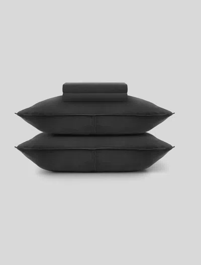 Barefoot Dreams Washed Bamboo Sheet Set In Black