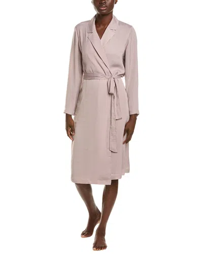Barefoot Dreams Washed Satin Notch Collar Robe In Brown