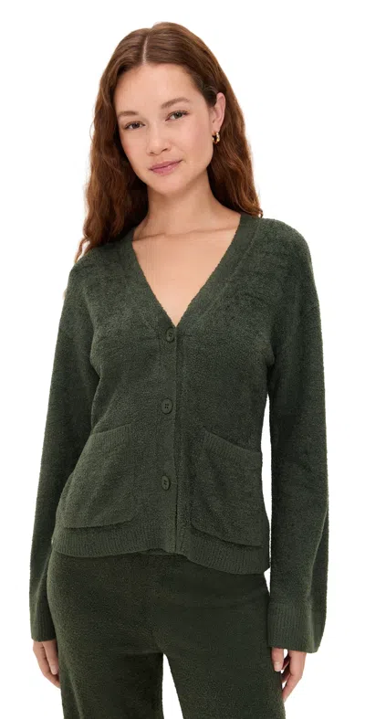 Barefoot Dreams Wide Sleeve Button Front Cardigan Dark Moss In Green