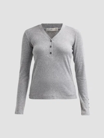 Barefoot Dreams Women's Cozy Dreams Sleep Henley Top In Gray