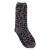 Barefoot Dreams Cozychic Leopard Socks In Graphite/carbon