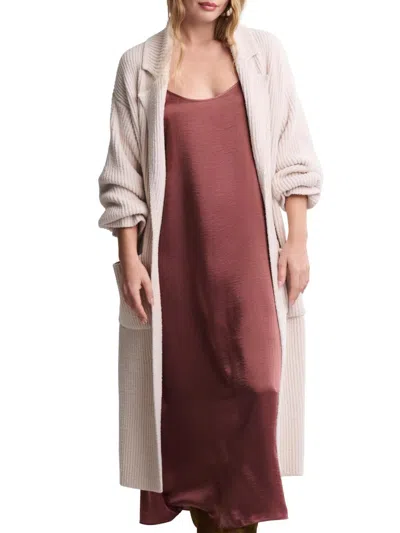 Barefoot Dreams Women's Cozychic Cotton Rib Long Cardigan In Sand