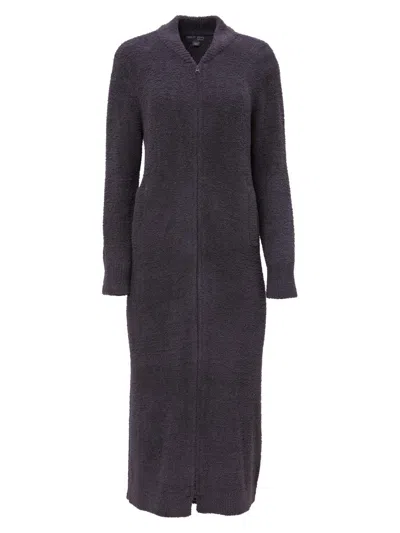 Barefoot Dreams Women's Cozychic Full Zip V-neck Lounger In Carbon