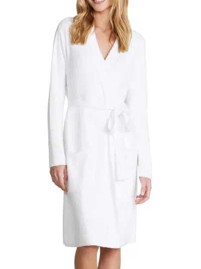 Barefoot Dreams Women's Cozychic Lite Rib-knit Robe In White