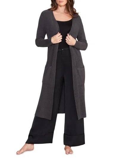 Barefoot Dreams Women's Cozychic Ultra Lite Long Cardigan In Black