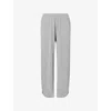 Barefoot Dreams Womens Dark Heather Gray Curved-hem Wide-leg Mid-rise Jersey Trousers In Gray