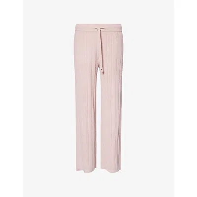 Barefoot Dreams Womens Teaberry Cozychic Ultra Lite® Cable Knit Trousers In Pink