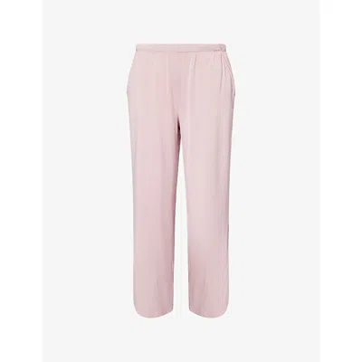 Barefoot Dreams Womens Teaberry Curved-hem Wide-leg Mid-rise Jersey Trousers In Pink