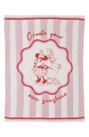 Barefoot Dreams X Disney Minnie & Daisy Stripe Cozychic® Stroller Blanket In Pink Peonie Multi