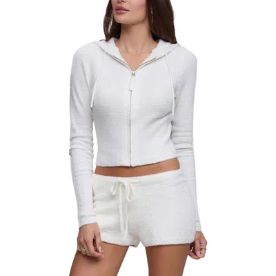 Barefoot Dreams X Frankies Cozychic Lite® Aimee Zip Hoodie In White