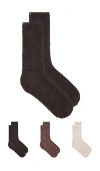 Barefoot Dreams X Revolve Cozychic 3 Pair Sock Set In Multi