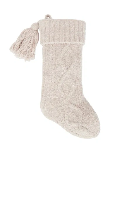 Barefoot Dreams X Revolve Cozychic Holiday Cable Stocking In 스톤