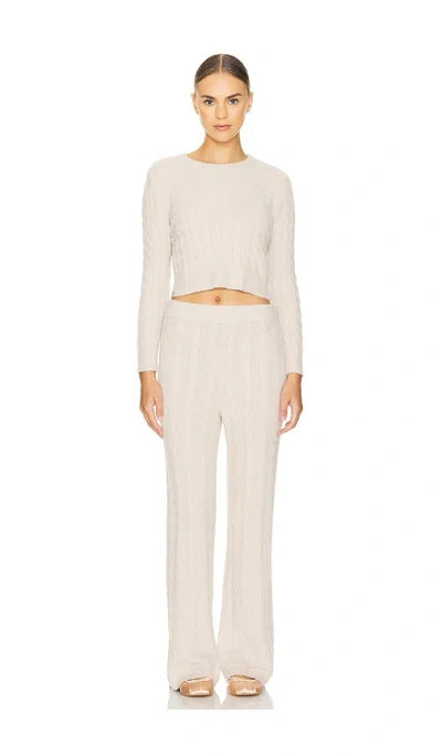 Barefoot Dreams X Revolve Cozychic Lite Cable Pullover & Pant Set In 스톤
