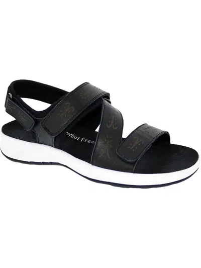 Barefoot Freedom Olympia Womens Open Toe Strappy Flat Sandals In Black